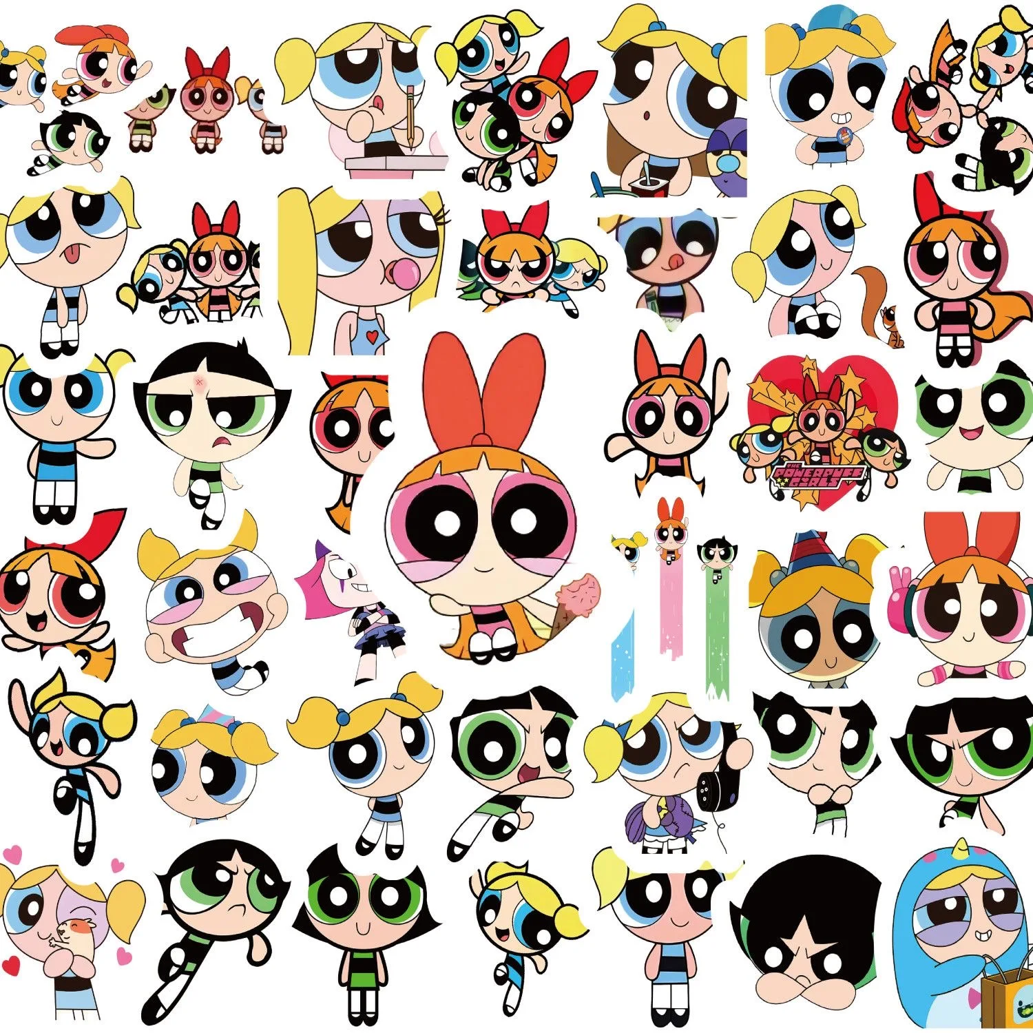 100 Buah Stiker Powerpuff Girl - Laptop Bag Waterproof ulasan dan harga