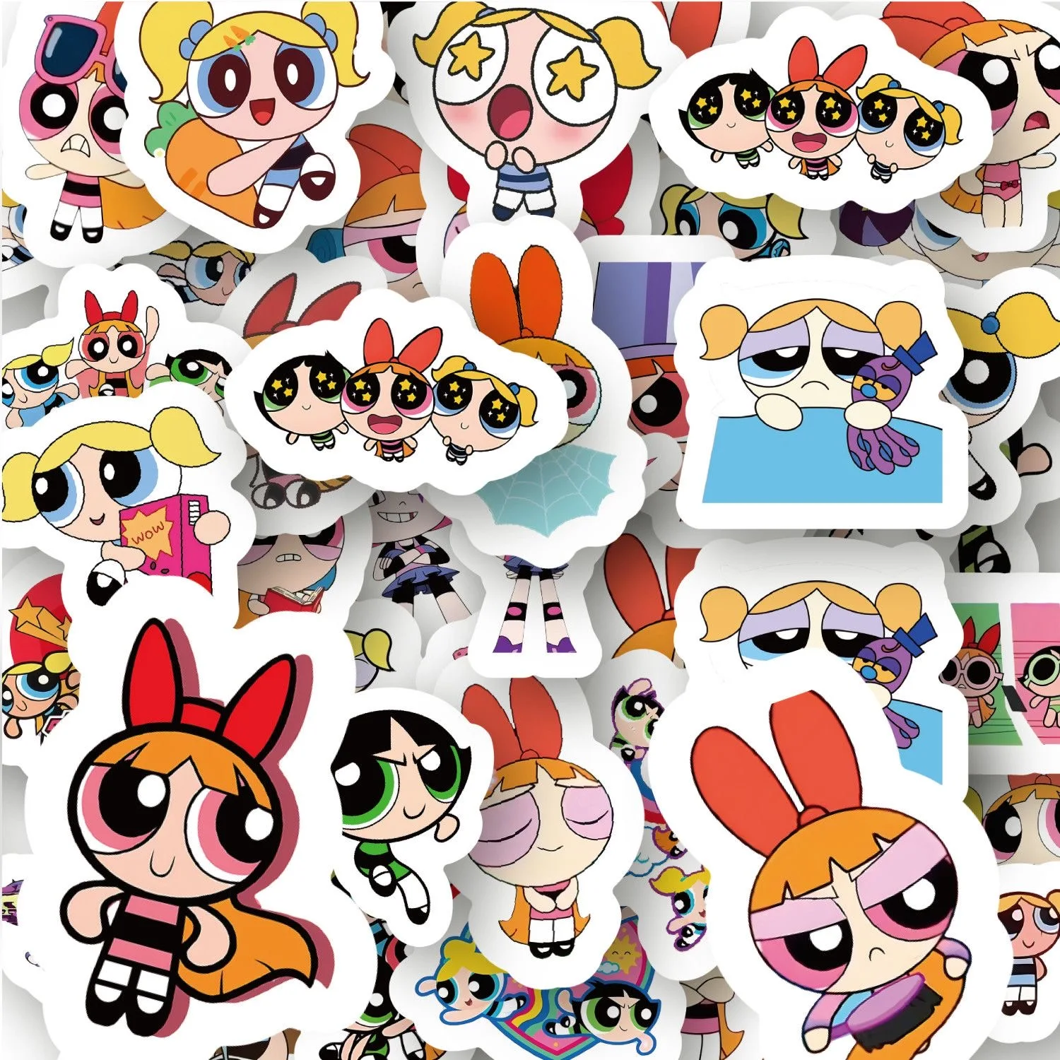 100 Buah Stiker Powerpuff Girl - Laptop Bag Waterproof ulasan dan harga