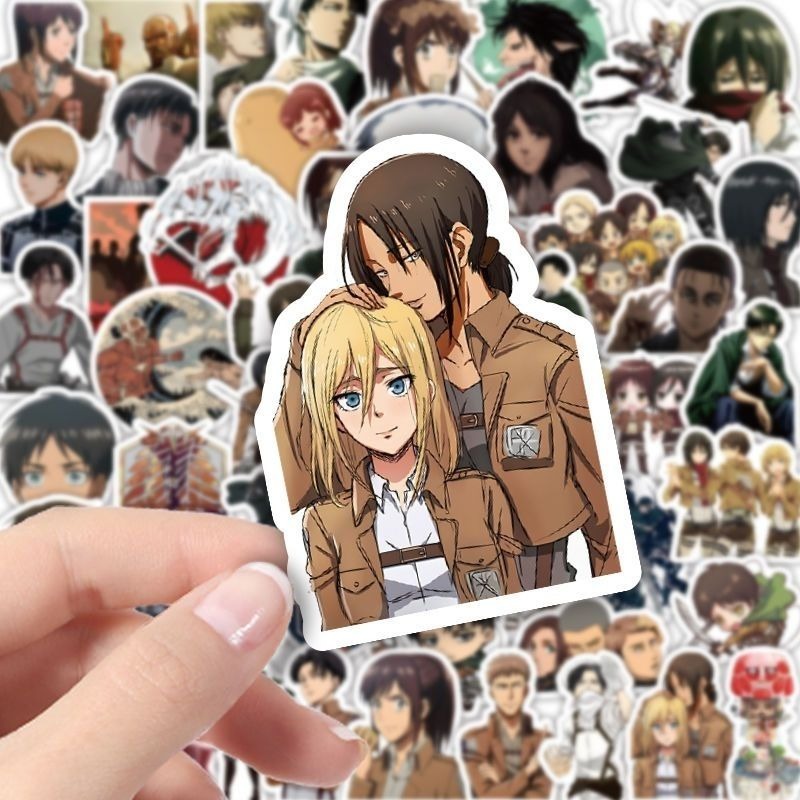 60 Buah Stiker Anime Attack On - Laptop Bag Waterproof ulasan dan harga